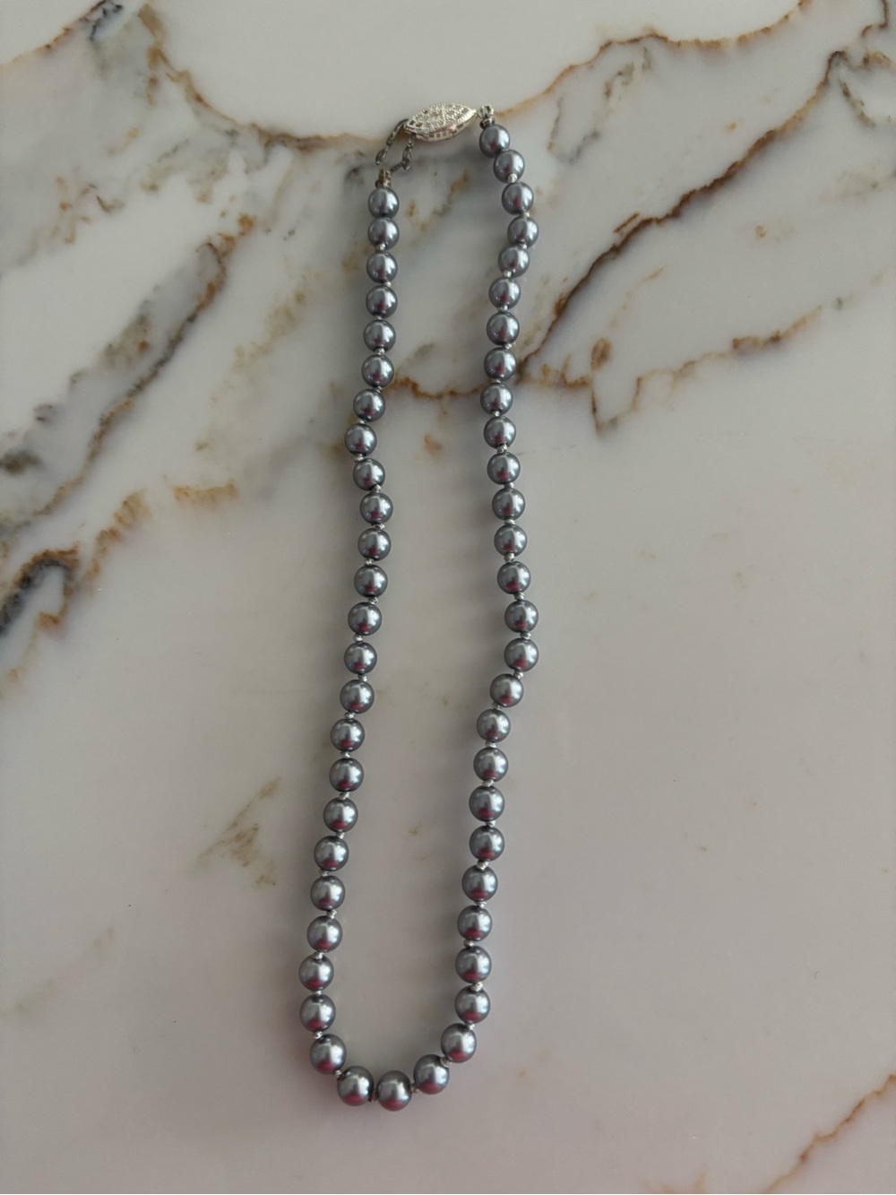 Elegant Grey Pearl Necklace - Women's Jewelry